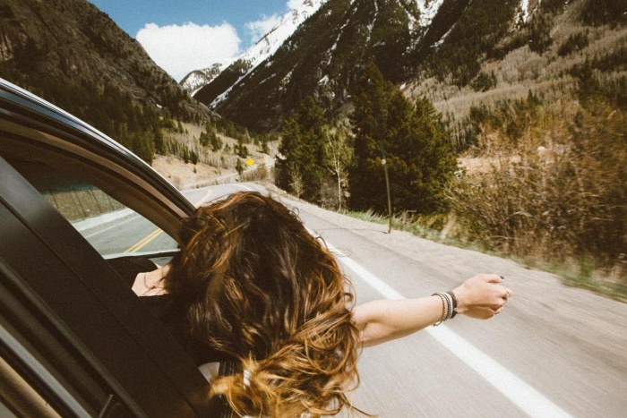 Girl in car