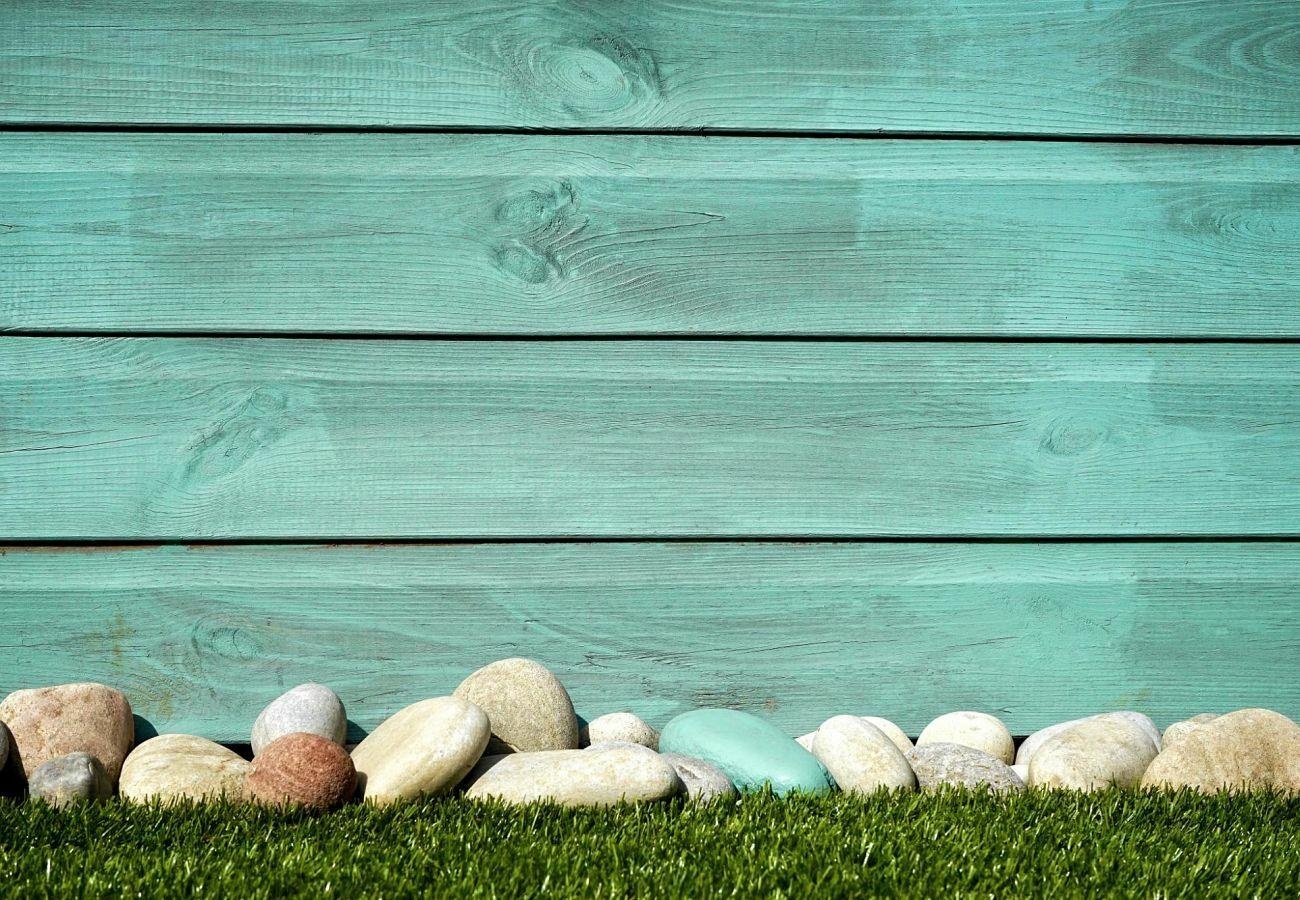 Green painted fence