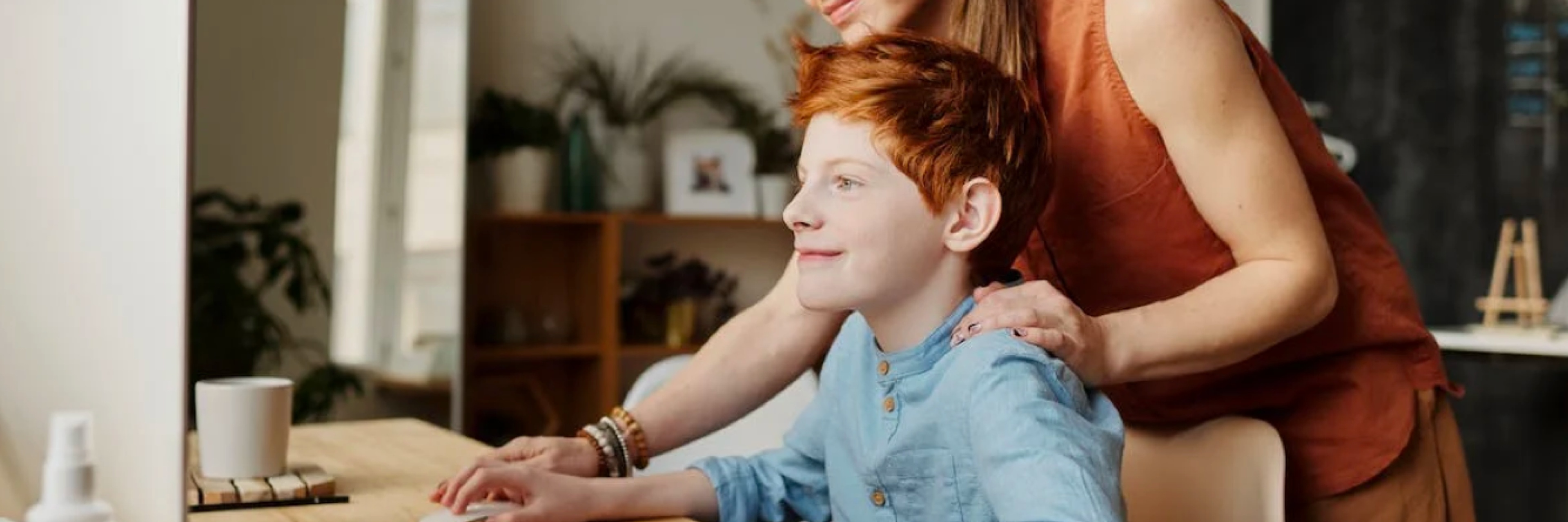 Mother son learning